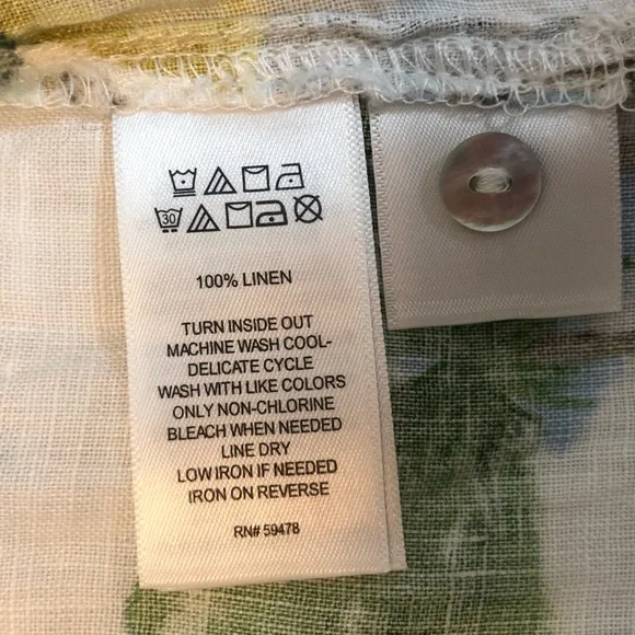 Cynthia Rowley women’s 100% linen button front floral  print blouse size… - Picture 4 of 8